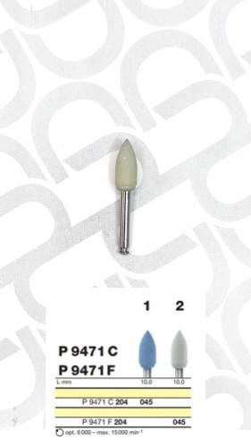 Полировочный бор по ZrO2 с алмазным зерном 2-я ступень / Р 9471 F 204.045, Drendel + Zweiling DIAMANT GmbH, Германия